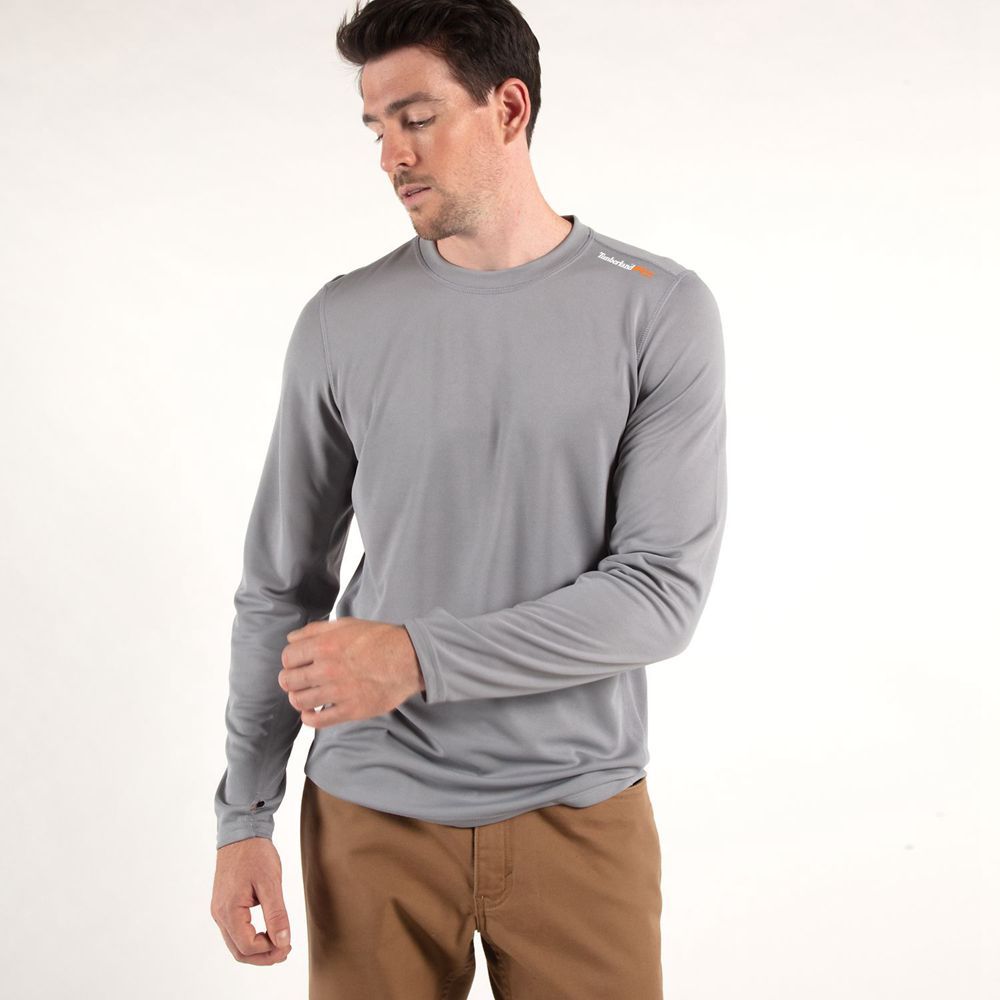 Timberland Μπλουζάκια Ανδρικα Γκρι - Pro® Wicking Good Long Sleeve - Greece 2396418-VD